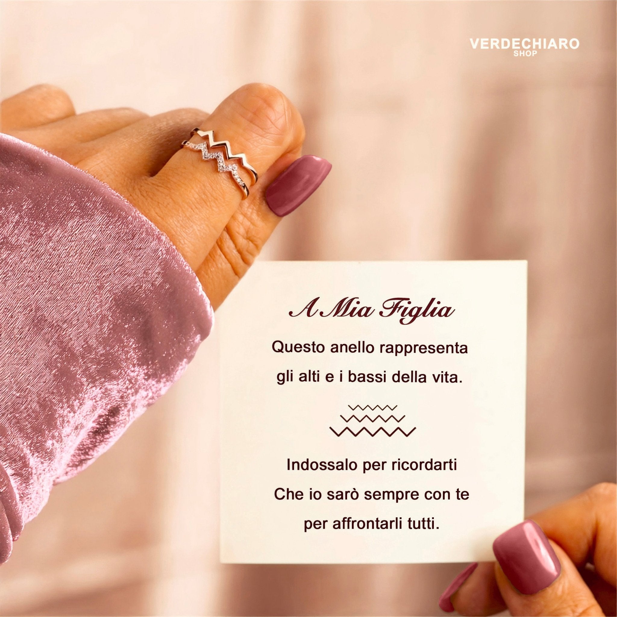 A Mia Figlia™ - Anello Onda Antistress - VerdeChiaro