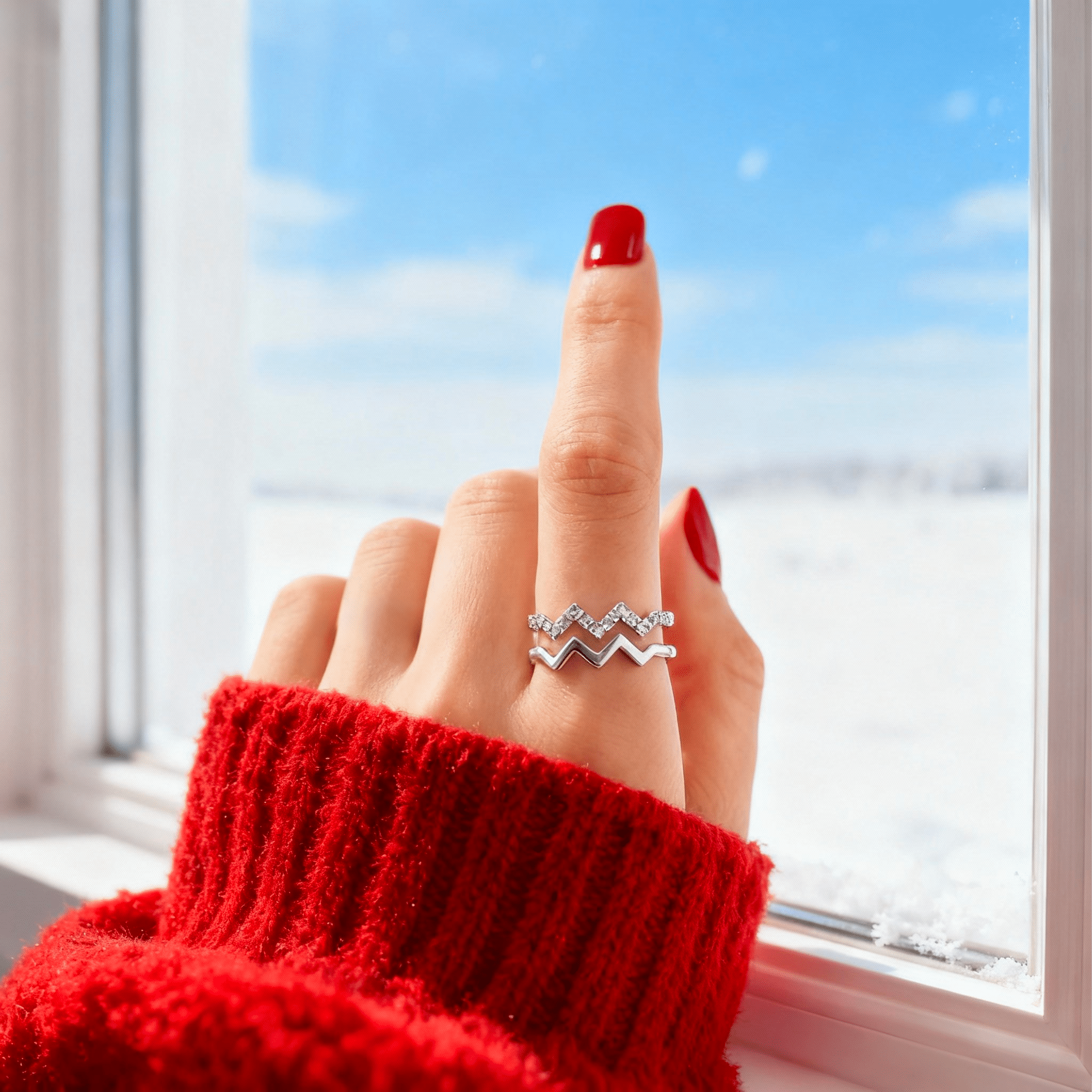 Alla Mia Migliore Amica™ - Anello Montagne Antistress - VerdeChiaro