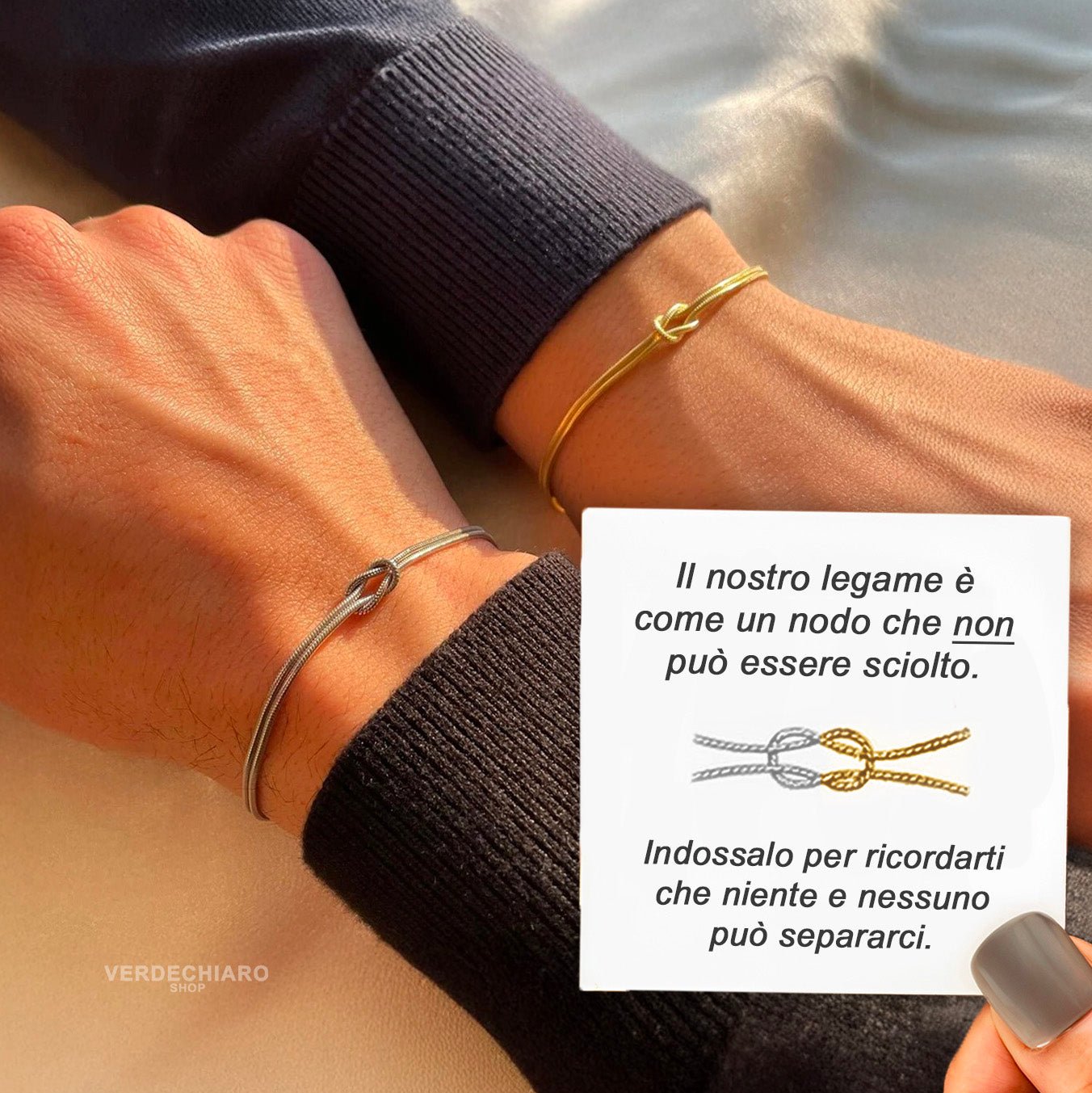 Il nodo che ci Lega™ - Bracciale Per Sempre Uniti - VerdeChiaro