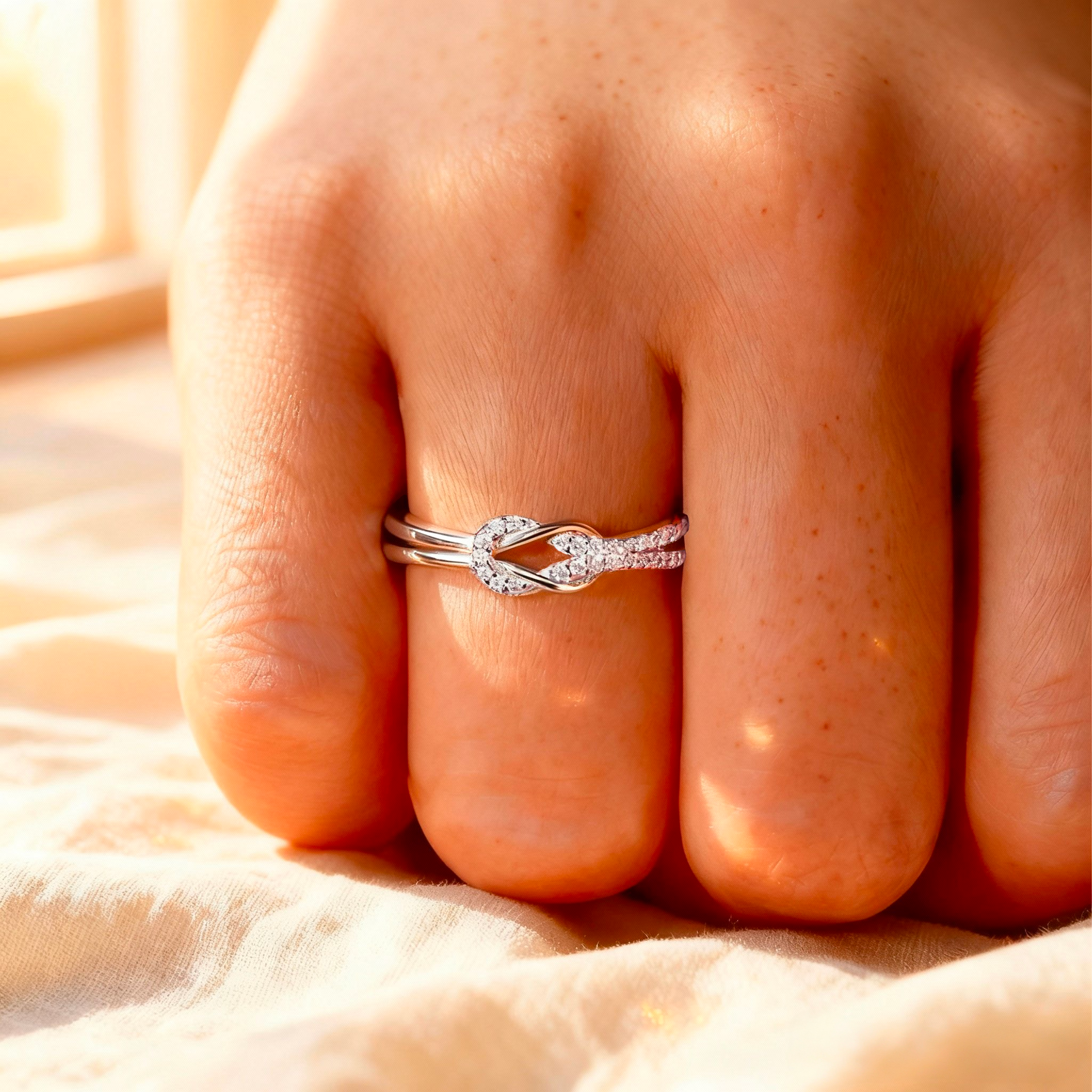 Madre e Figlia™ - Anello Nodo - VerdeChiaro