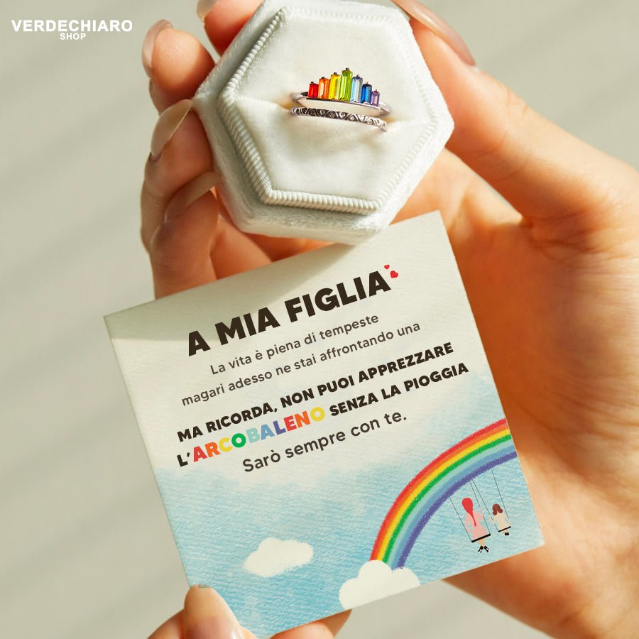 A Mia Figlia™ - Anello Arcobaleno Antistress - VerdeChiaro