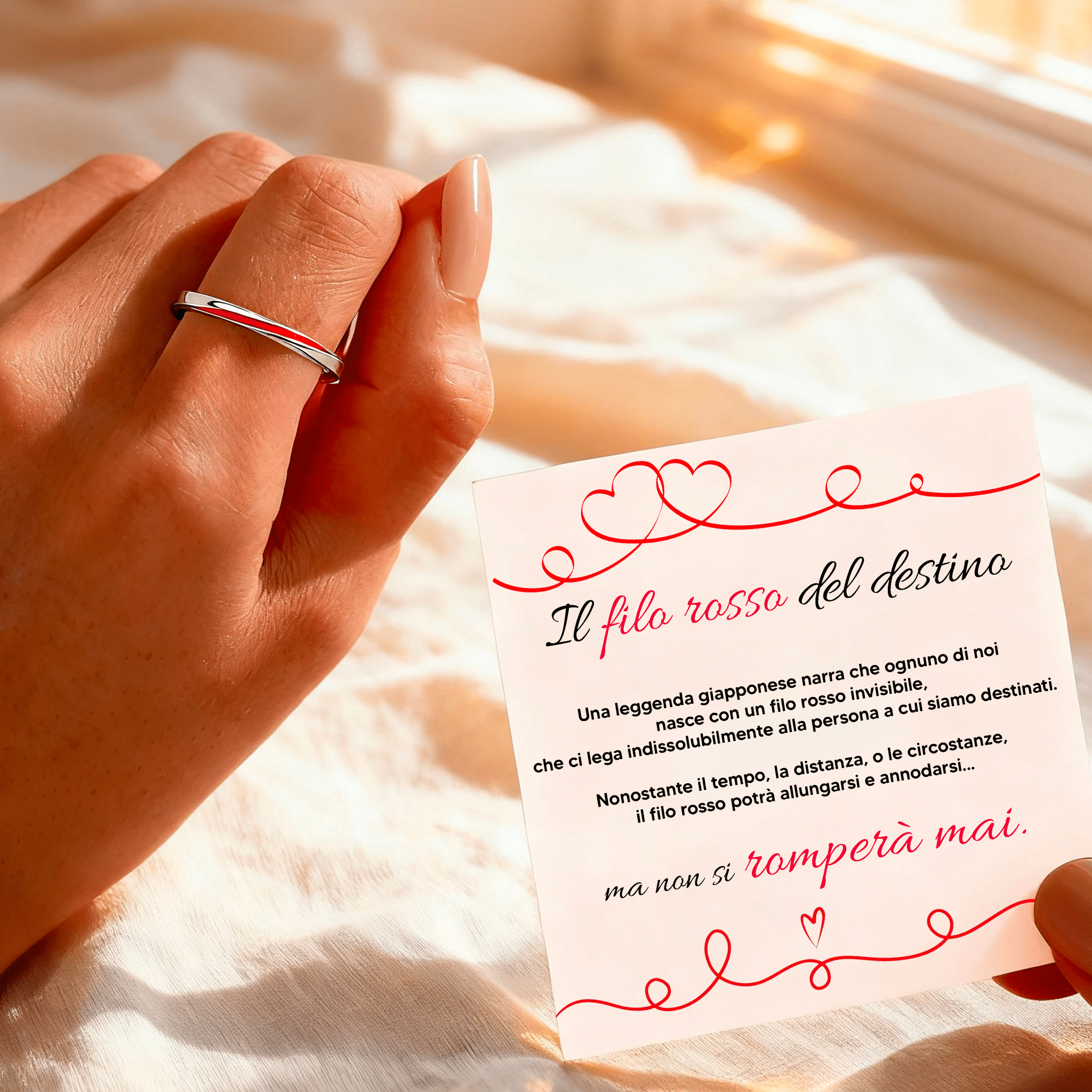 Al Mio Amore™ - Anello Filo Rosso del Destino - VerdeChiaro