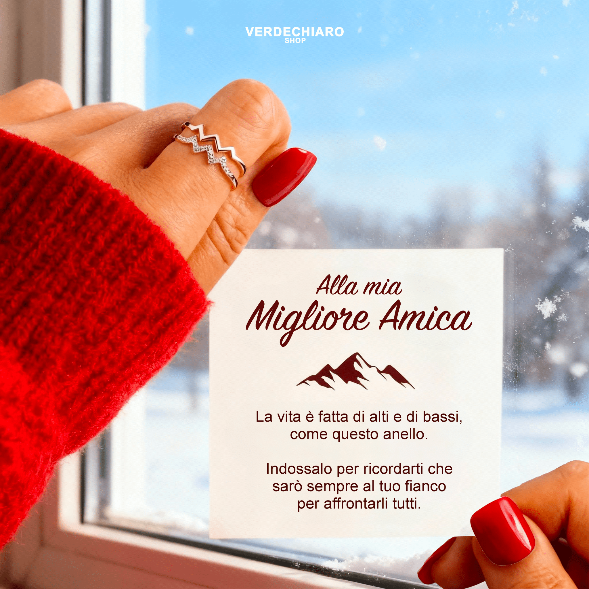 Alla Mia Migliore Amica™ - Anello Montagne Antistress - VerdeChiaro