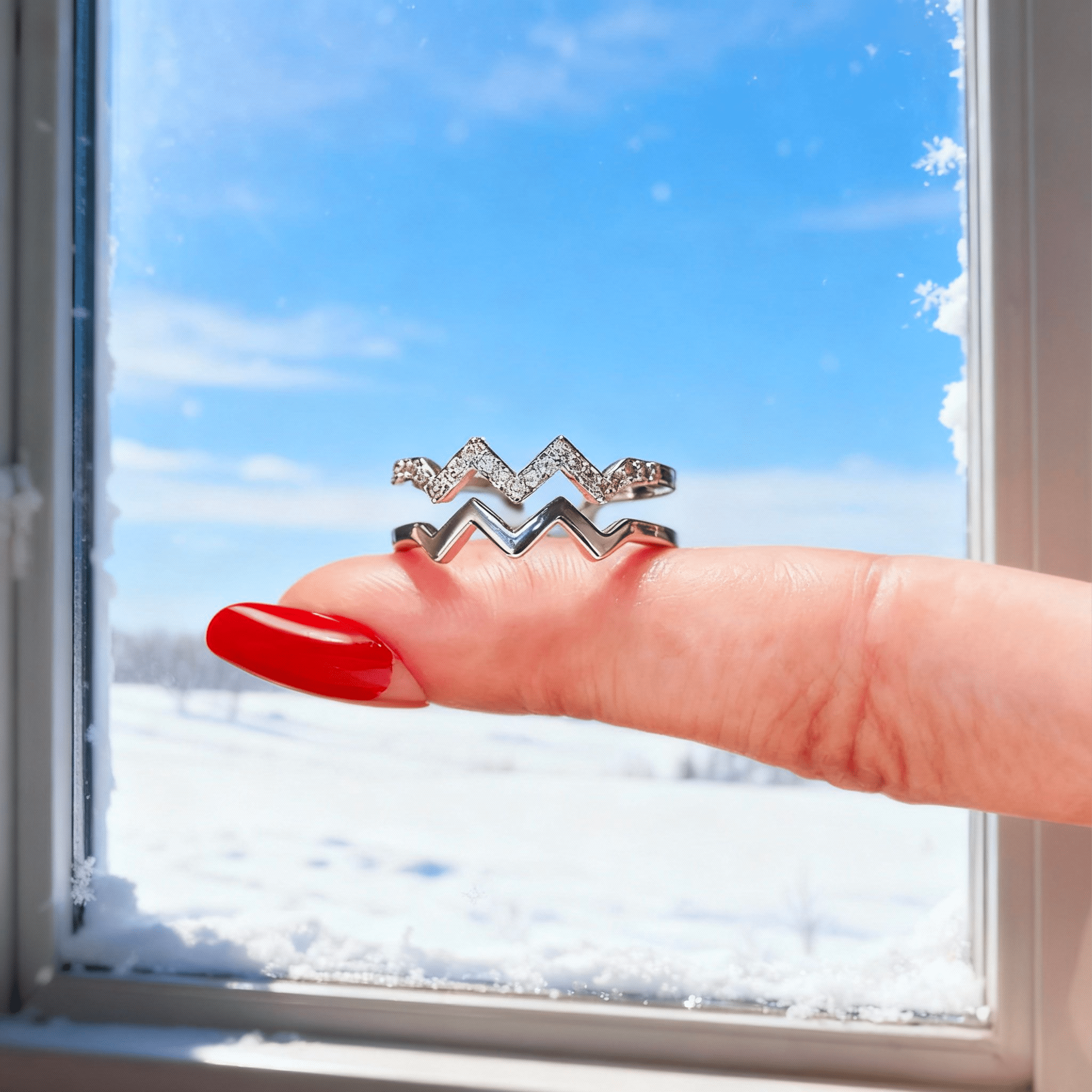 Alla Mia Migliore Amica™ - Anello Montagne Antistress - VerdeChiaro