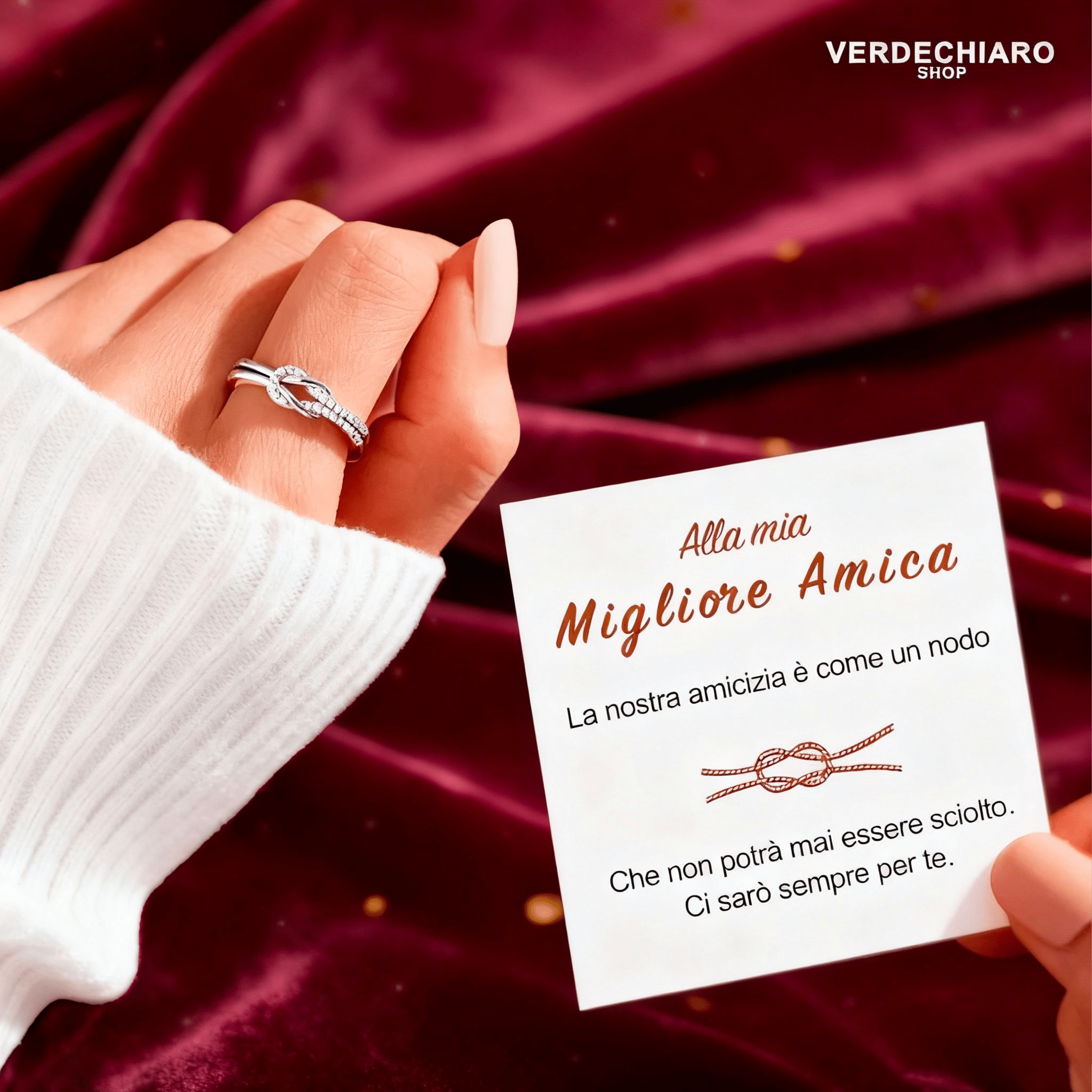 Alla Mia Migliore Amica™ - Anello Nodo - VerdeChiaro
