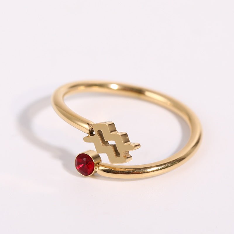 Cosmo – Anello Zodiacale con Pietra Natale - VerdeChiaro