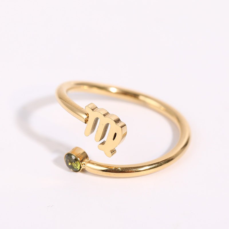 Cosmo – Anello Zodiacale con Pietra Natale - VerdeChiaro