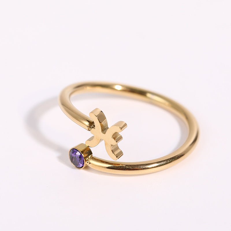 Cosmo – Anello Zodiacale con Pietra Natale - VerdeChiaro