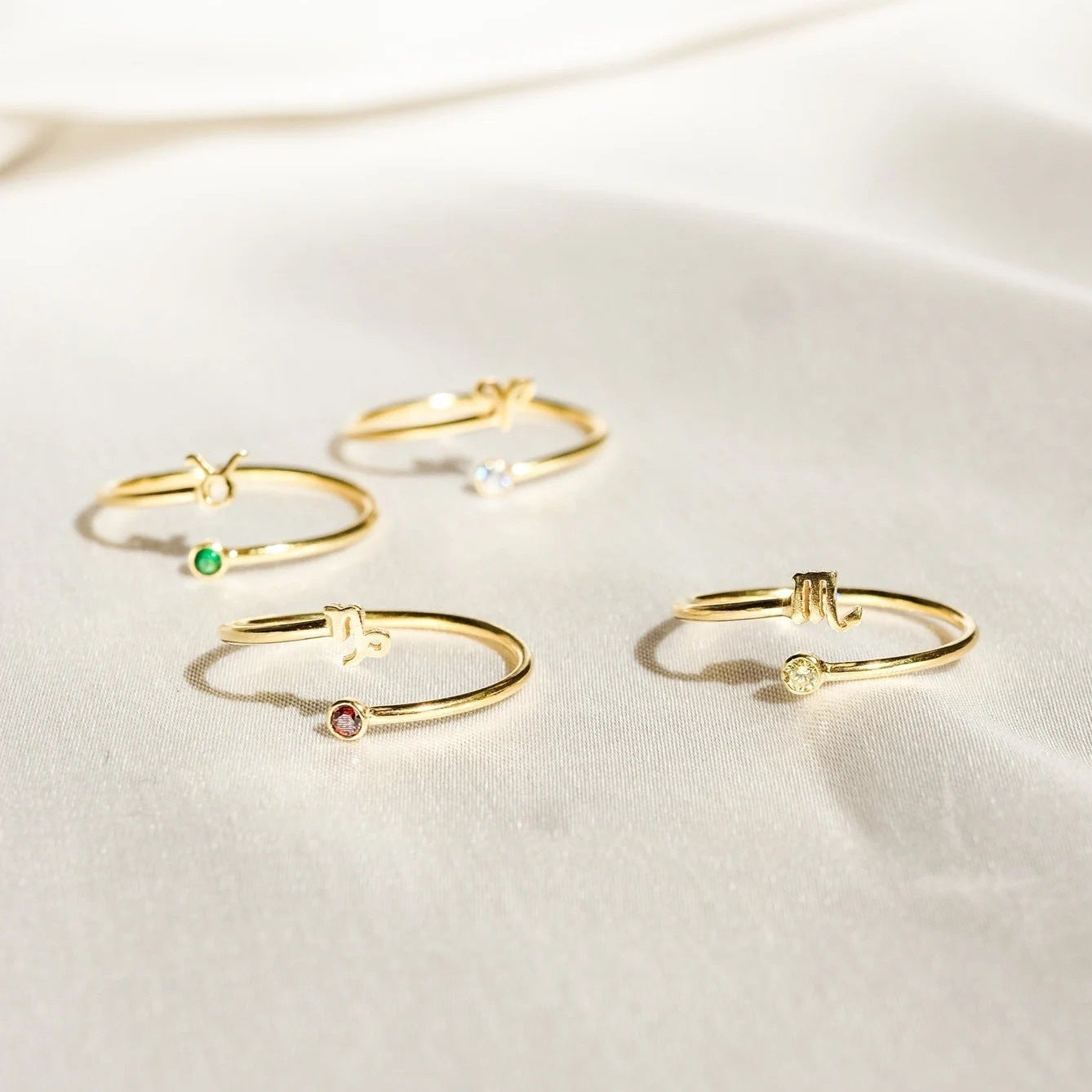 Cosmo – Anello Zodiacale con Pietra Natale - VerdeChiaro