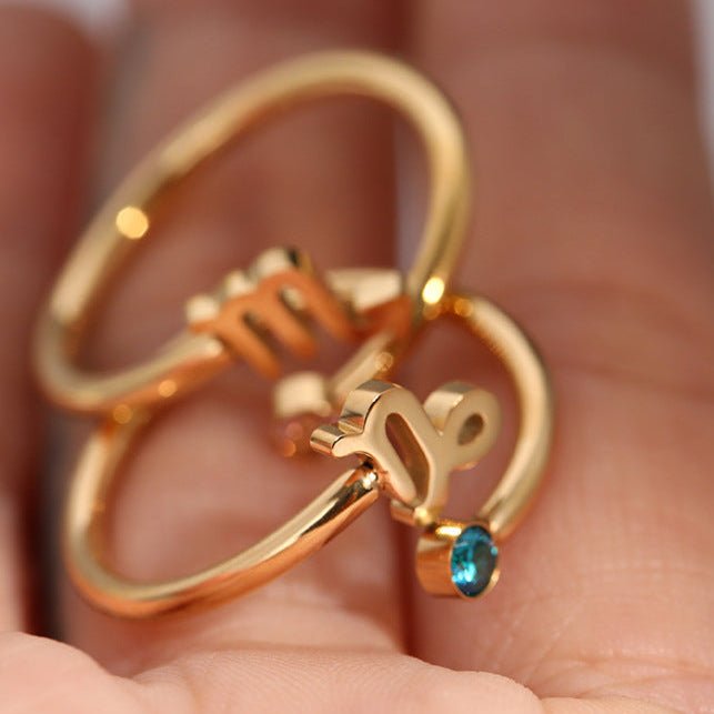 Cosmo – Anello Zodiacale con Pietra Natale - VerdeChiaro
