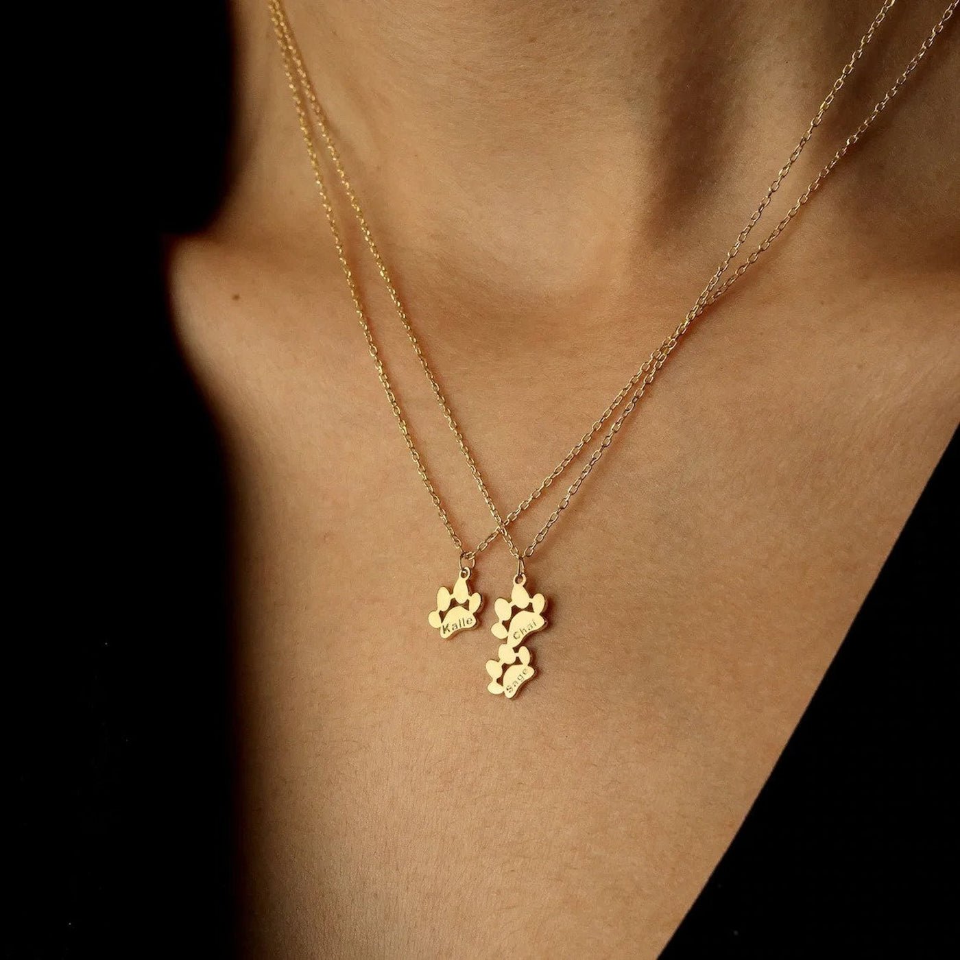 Impronta d’Amore - Collana Personalizzata Zampetta - VerdeChiaro