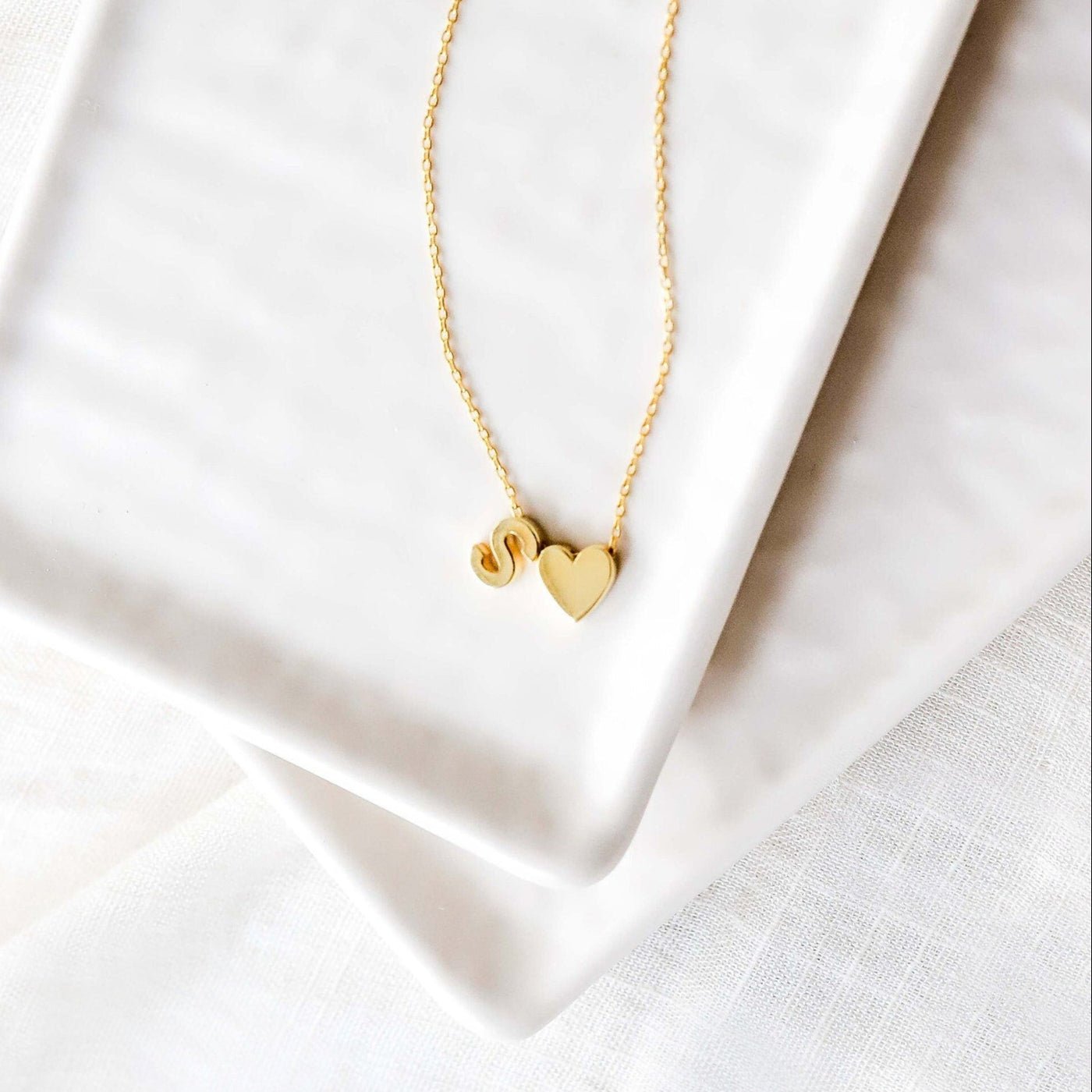 Lettera del Cuore - Collana Personalizzata con Iniziale - VerdeChiaro
