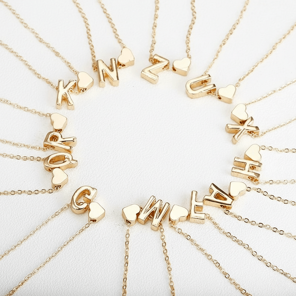 Lettera del Cuore - Collana Personalizzata con Iniziale - VerdeChiaro