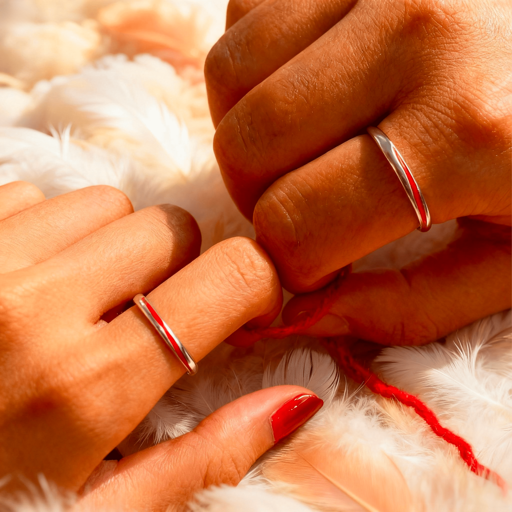 Madre e Figlia™ - Anello Filo Rosso del Destino - VerdeChiaro