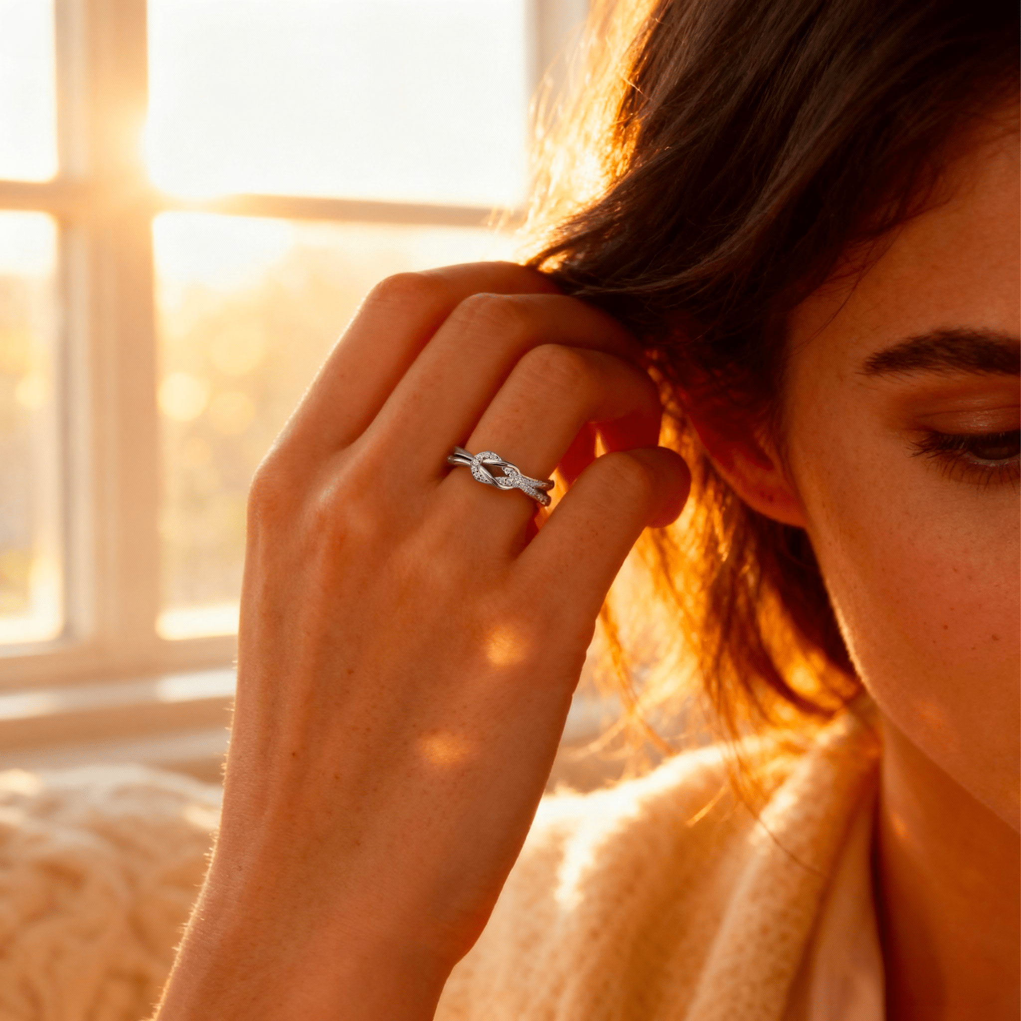 Madre e Figlia™ - Anello Nodo - VerdeChiaro