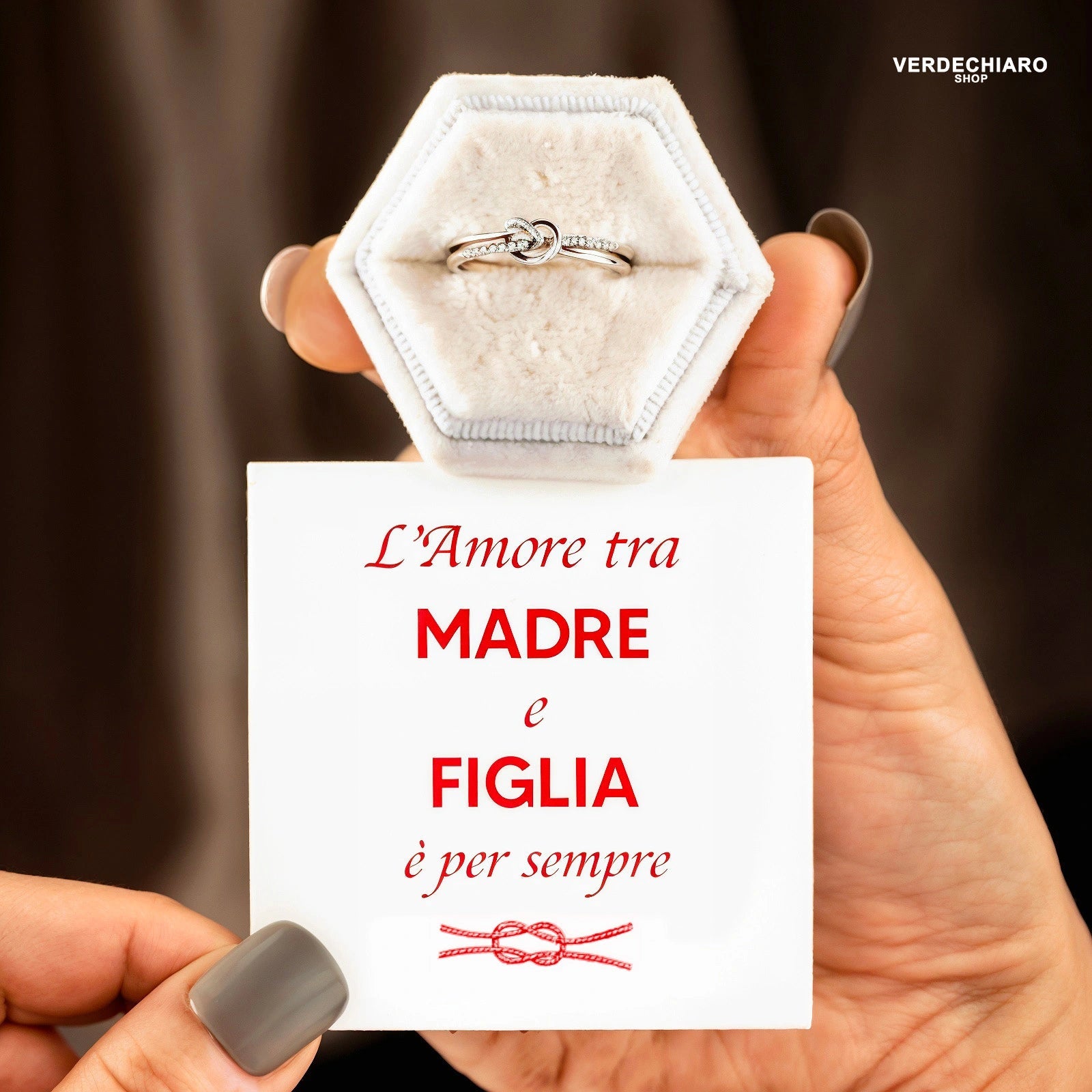 Madre e Figlia™ - Anello Unite Per Sempre - VerdeChiaro