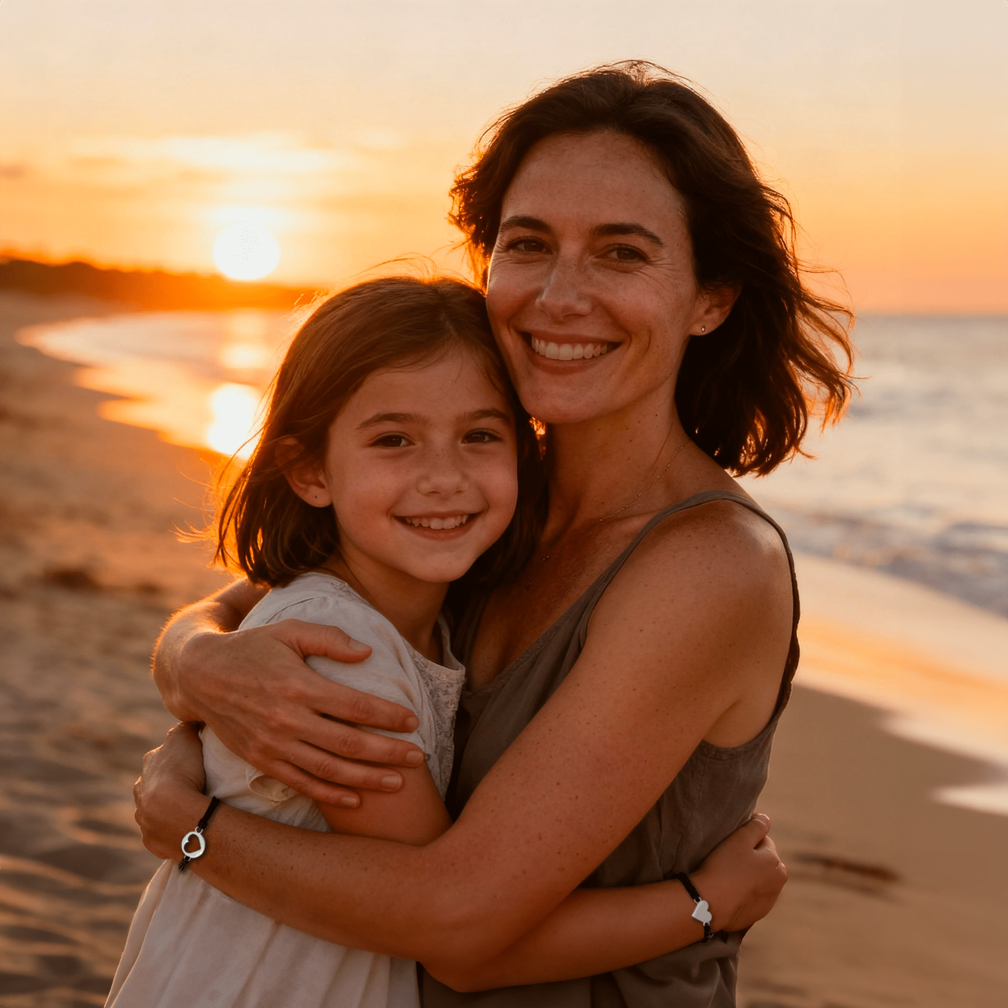 Madre e Figlia™ - Bracciali del Cuore - VerdeChiaro