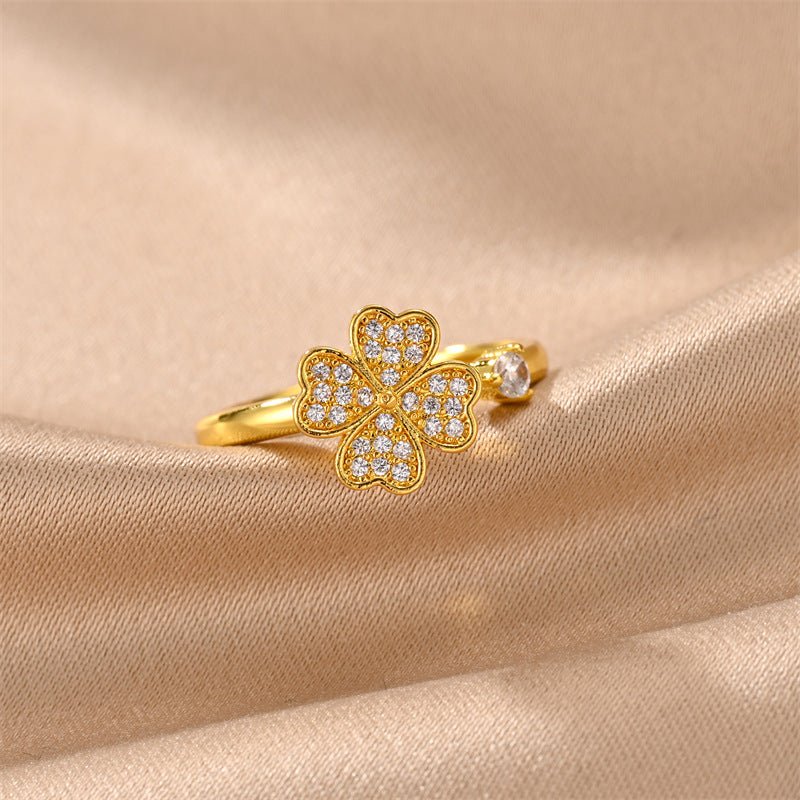 Per Mia Figlia™ - Anello Quadrifoglio Antistress - VerdeChiaro