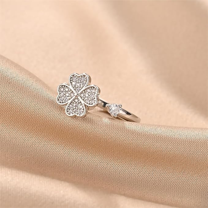 Per Mia Figlia™ - Anello Quadrifoglio Antistress - VerdeChiaro