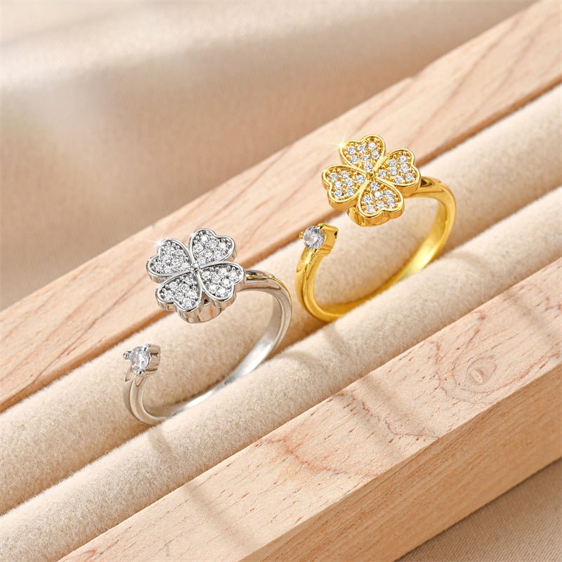 Per Mia Figlia™ - Anello Quadrifoglio Antistress - VerdeChiaro
