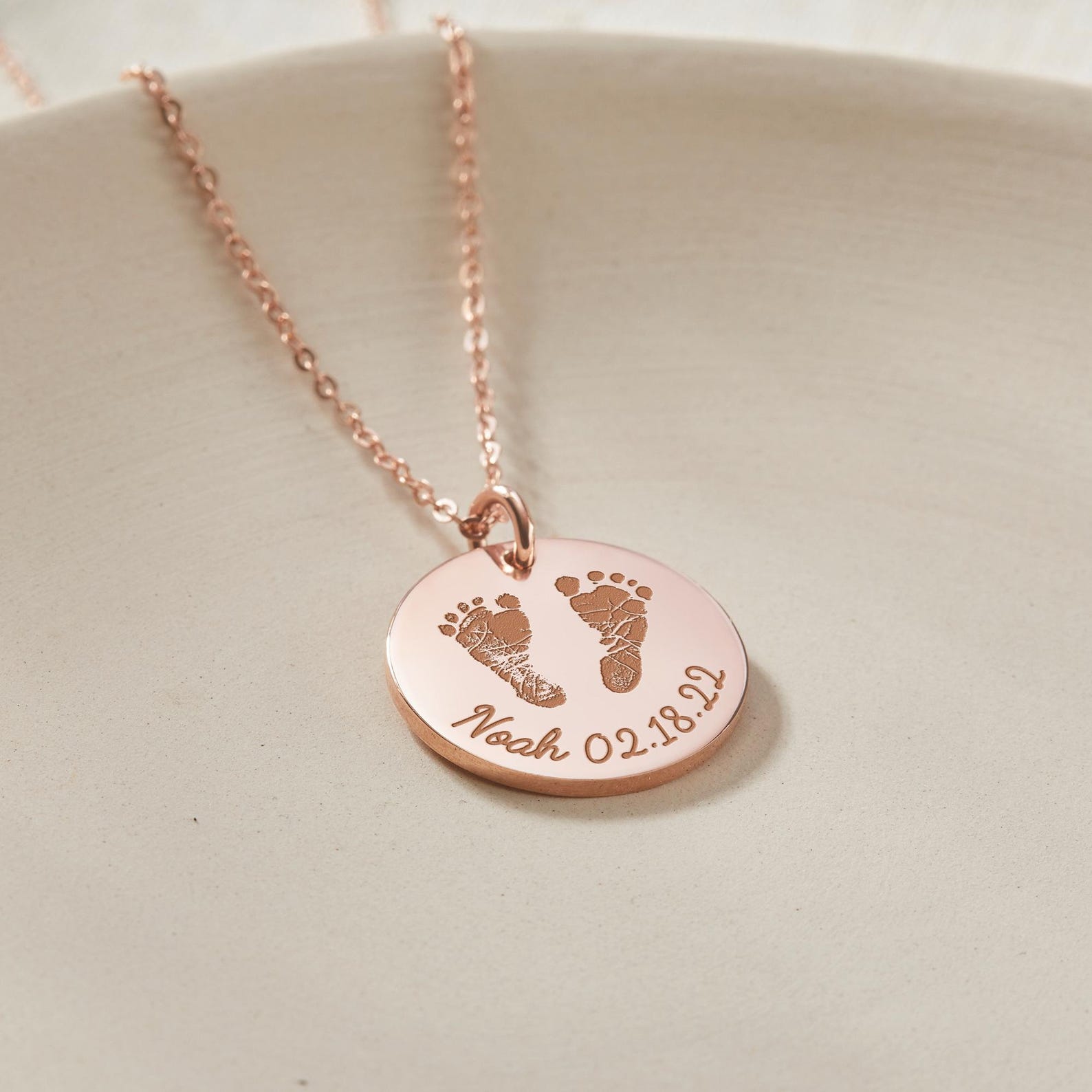 Piccoli Passi - Collana Personalizzata con Impronte - VerdeChiaro