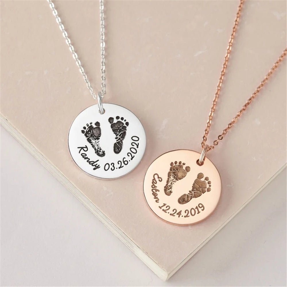 Piccoli Passi - Collana Personalizzata con Impronte - VerdeChiaro