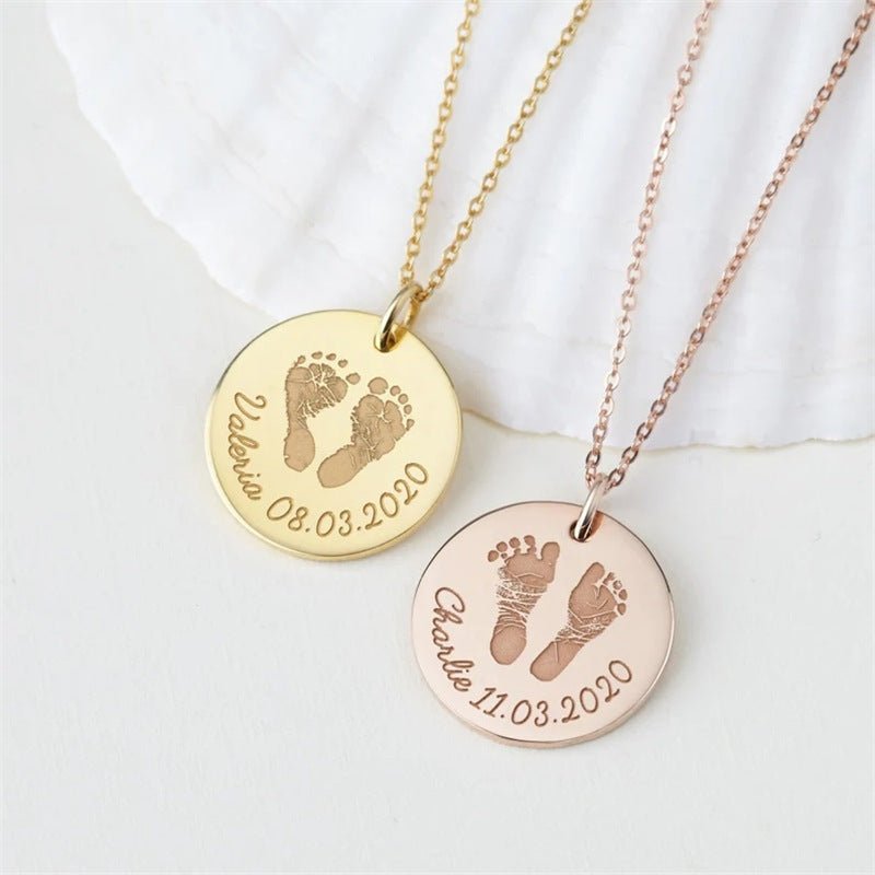Piccoli Passi - Collana Personalizzata con Impronte - VerdeChiaro