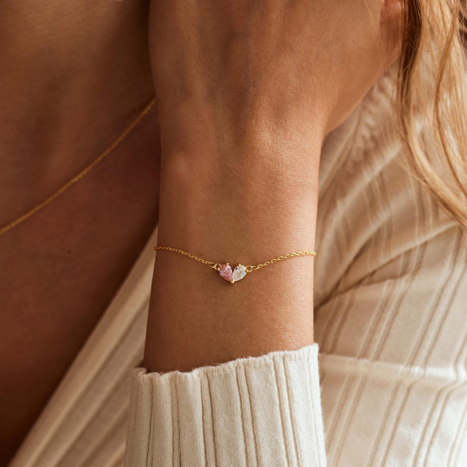 Sintonia - Bracciale con Pietre Natali - VerdeChiaro